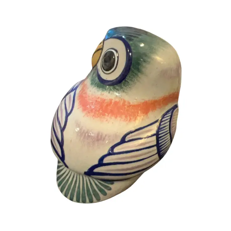 Large Tonalá Owl Sculpture Signed