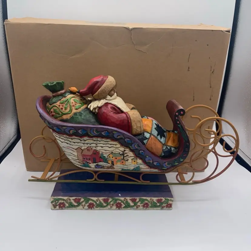Jim Shore Heartwood Creek 2004 "Delivering Joy" Santa's Sleigh