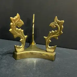 Brass Stand Scroll Legs for Paperweights Orbs, India ~3.5” x 3.5” x 4”