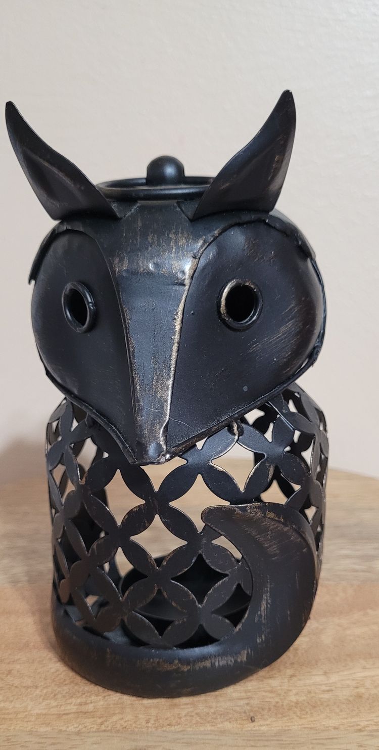 Brushed Metal Fox Lantern Figure 6.5 "