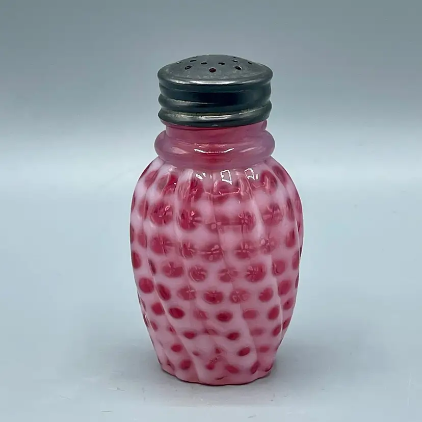 Antique Hobb’s Cranberry Glass Windows Swirl Shaker c. 1890’s