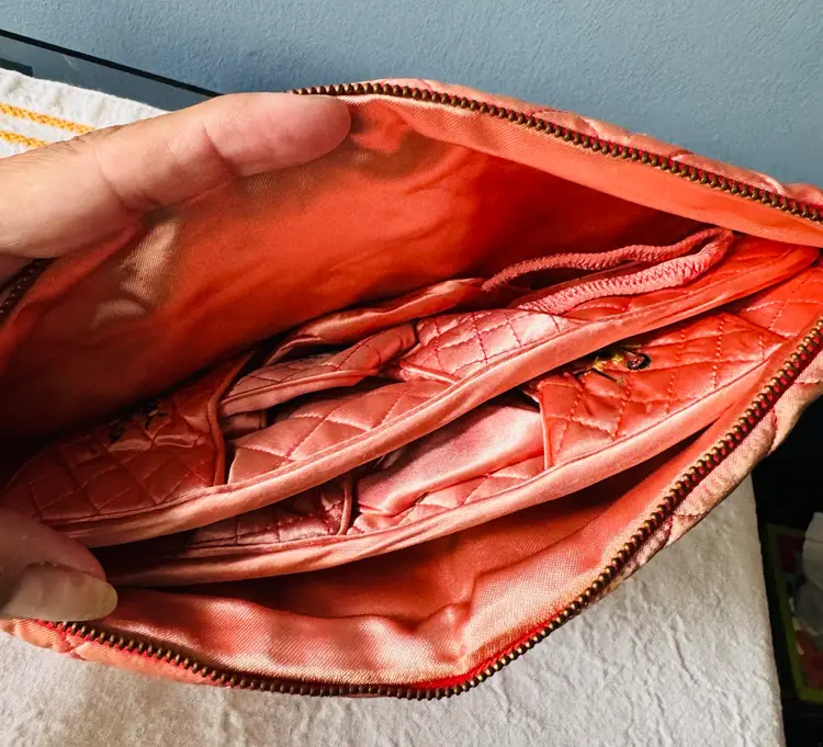 Vintage Pink Japan Made Slippers With Carrying Case