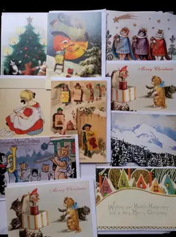 10 x Vintage Design Christmas Cards Random Pack #21