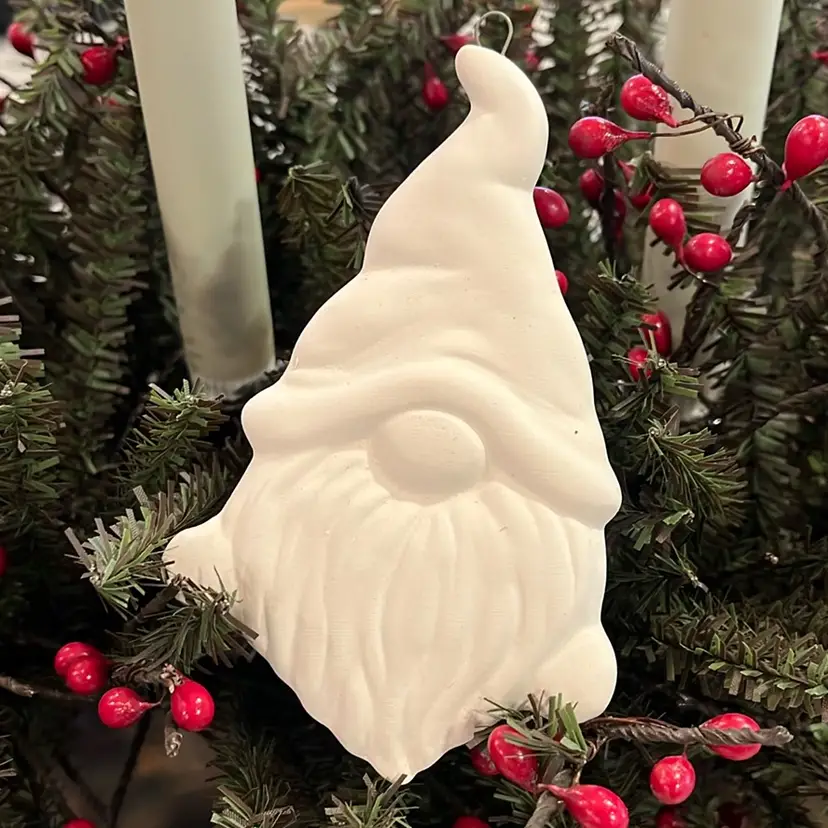 Ceramic Bisque Gnome Ornament Unfinished