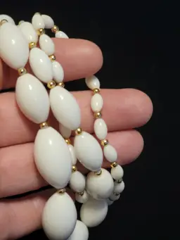 Milk glass necklace