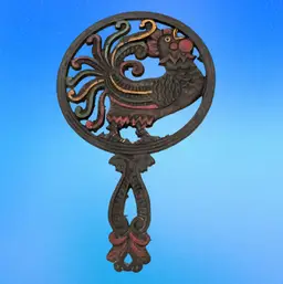 Cast Iron Wilton Rooster Trivet- Vintage - Right Facing