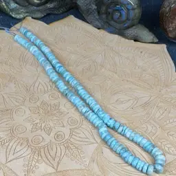 Larimar Rondel Bead 15.5” Strand