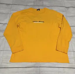 Ralph Lauren Polo Jeans Co Mens Size Large Long Sleeve T Shirt Yellow