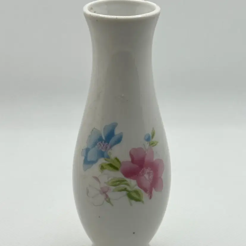 Vintage Retro Vase Floral Flowers Porcelain, Unbranded