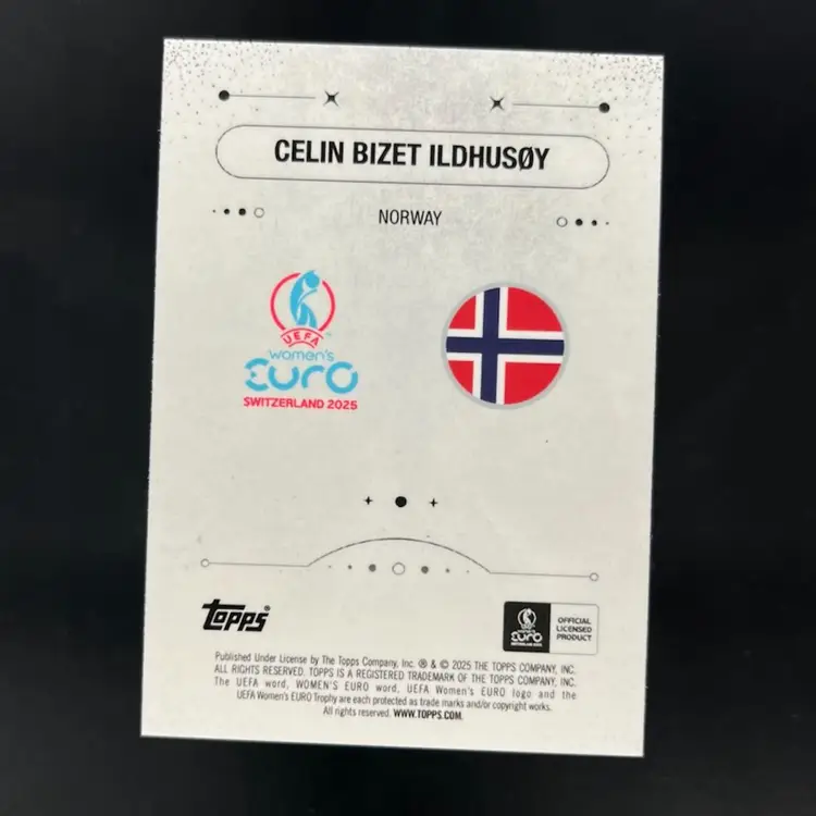 Celin Bizet Ildhusoy 2025 Topps Merlin WEURO Mystic Nights Purple /50 Soccer Card