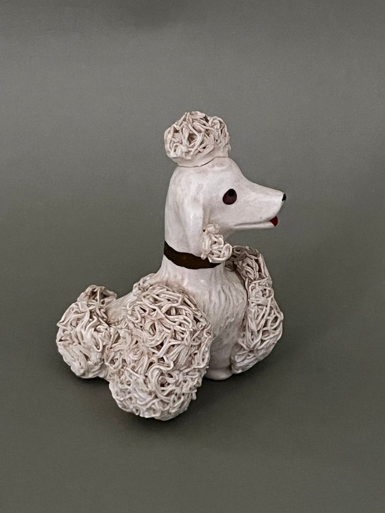 1950s Porcelain Spaghetti Poodle Figurine