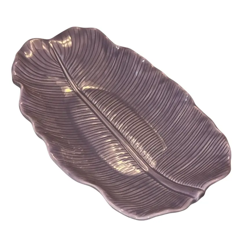 Metlox Poppytrail Lotus Lilac Banana Leaf Bowl 10.5” USA 1979-1986