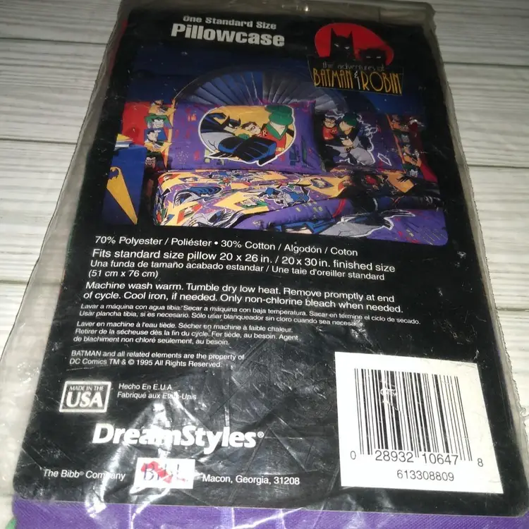 The Adventures of BATMAN & ROBIN Vintage One Standard Pillowcase 1995 New
