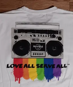 Hard Rock Cafe Amsterdam Cassette Boombox t-shirt NEW guitar drums concert music