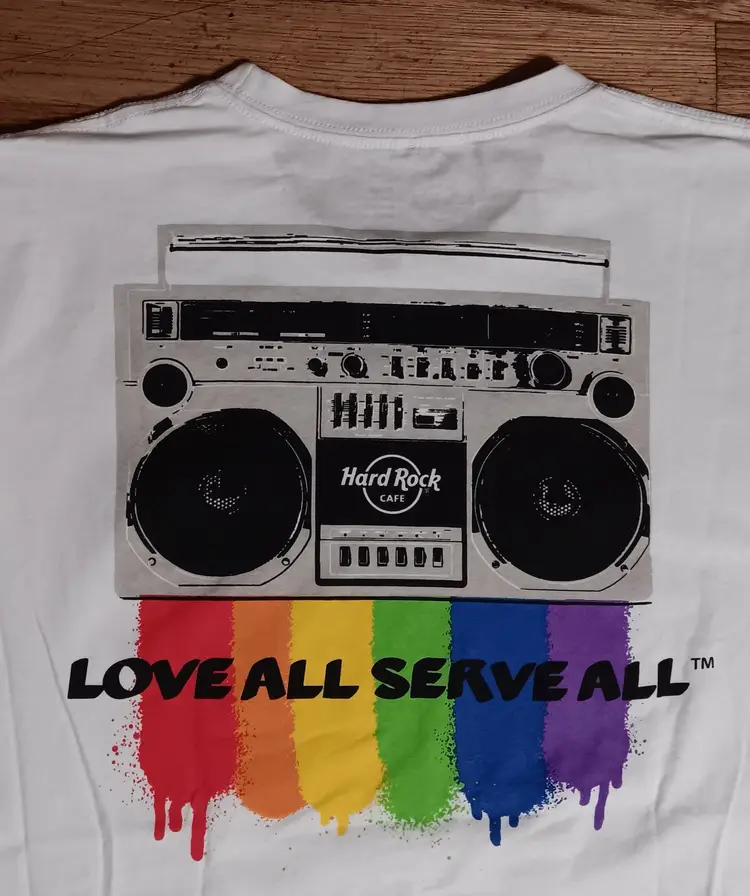 Hard Rock Cafe Amsterdam Cassette Boombox t-shirt NEW guitar drums concert music