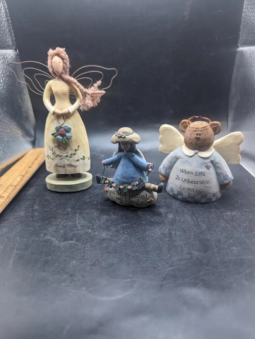 Vintage Lot Of 3 Decor Pieces-Country Gatherings 21439 Peace and Plenty, Suzi's Friend And Bear Figurines