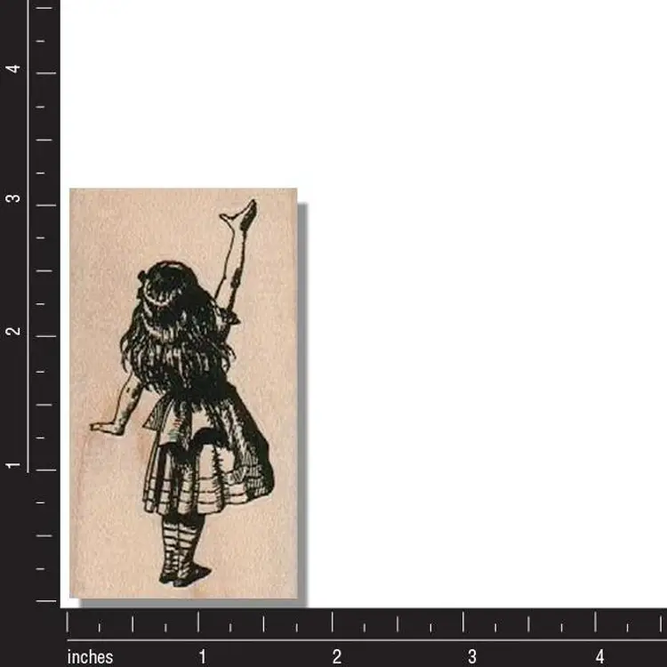 Alice In Wonderland Reaching Rubber Stamp