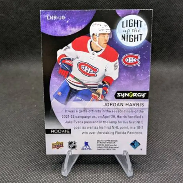 Jordan Harris 2022-23 Synergy Light Up the Night Rookie RC /899 #LNR-JO - Montreal Canadiens