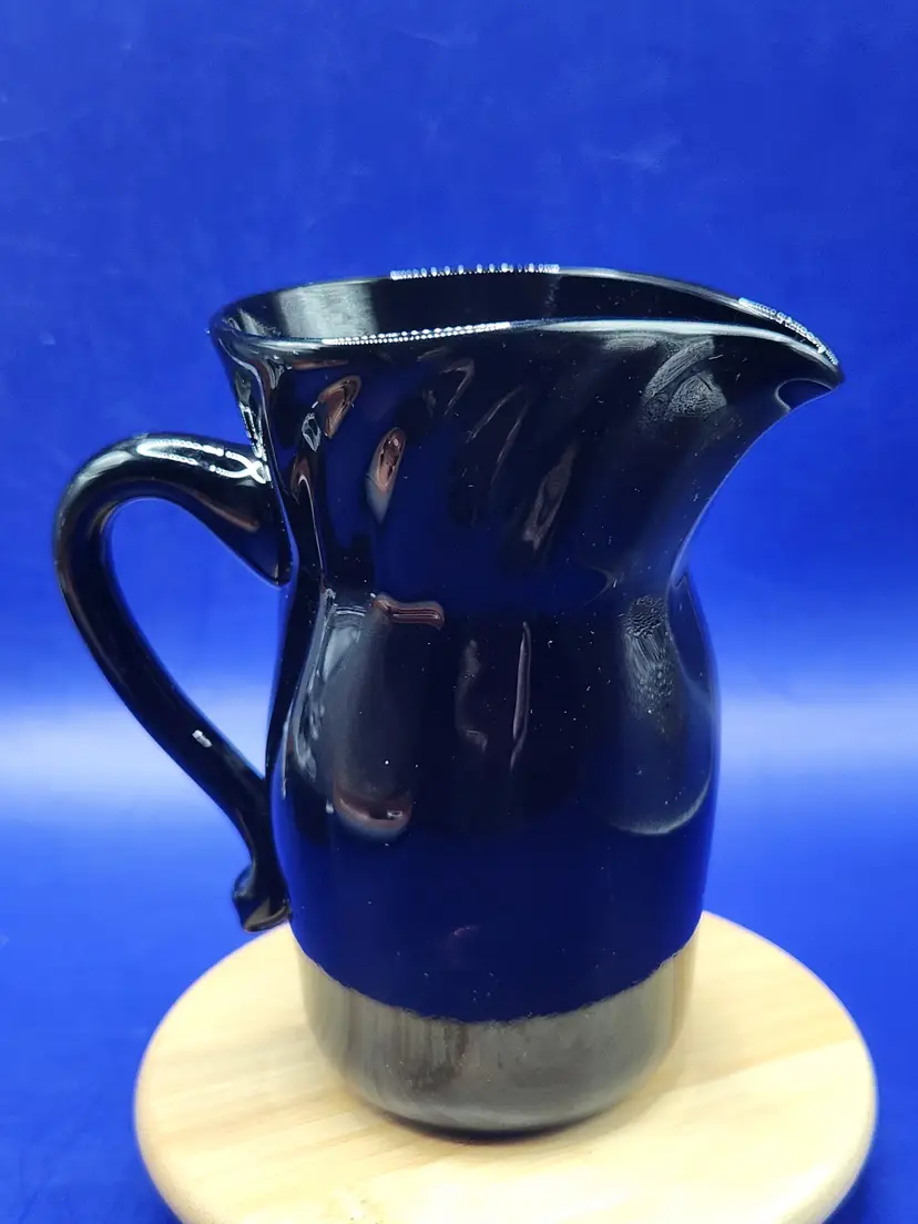 Amethyst Swirl Glass Pitcher - signed