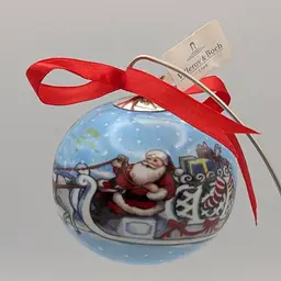 Villeroy & Boch Ball Ornament - Christmas Classic-  Santa Sleigh Elf Reindeer