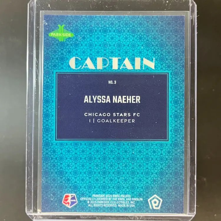 Alyssa Naeher 2025 Parkside Pacific NWSL Captain /50 Soccer Card