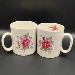 Vtg Set Spode " Billingsley Rose" Coffee Cups