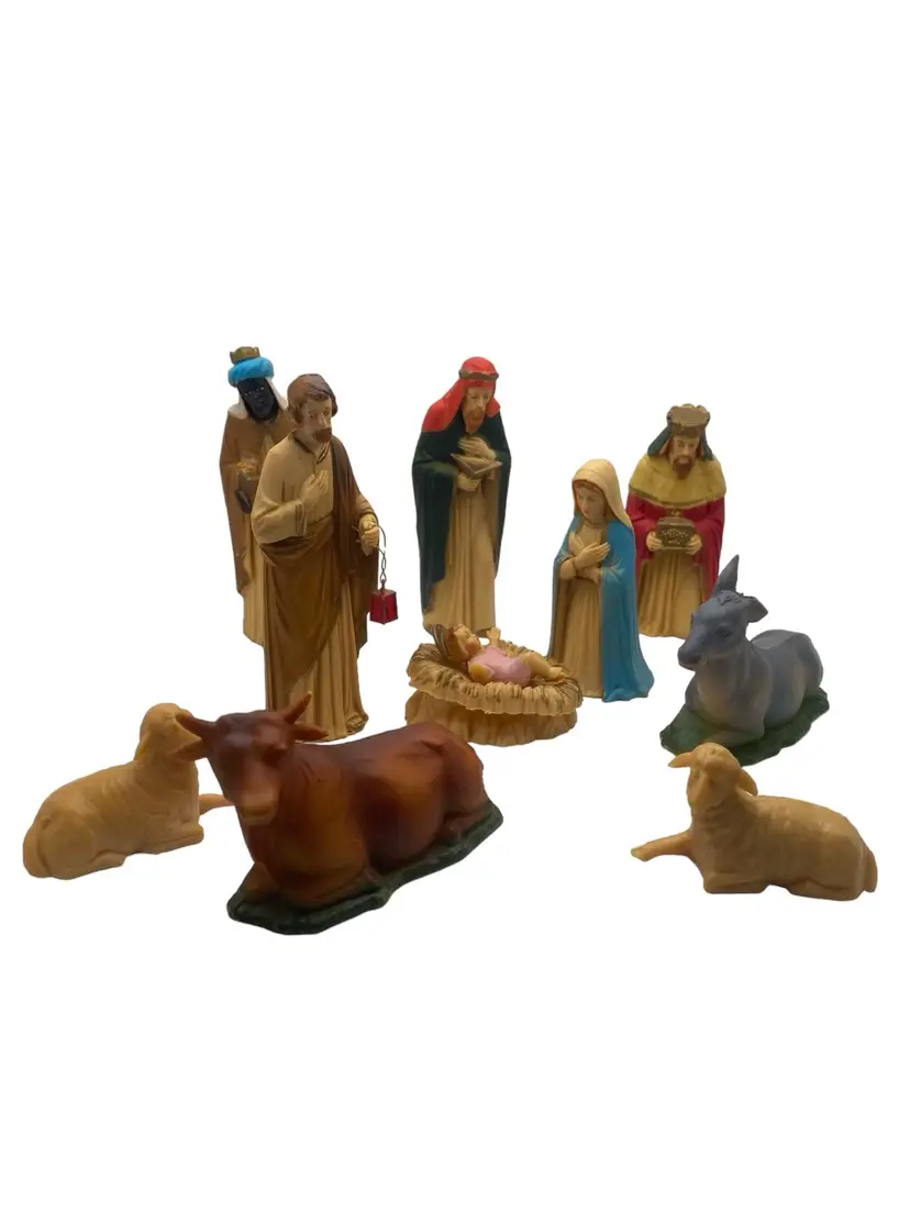 Vintage Nativity Figures/ Crèche/ Made in Hong Kong /
