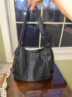 Black Vintage Style&Co Hobo Shoulder Bag with tassle