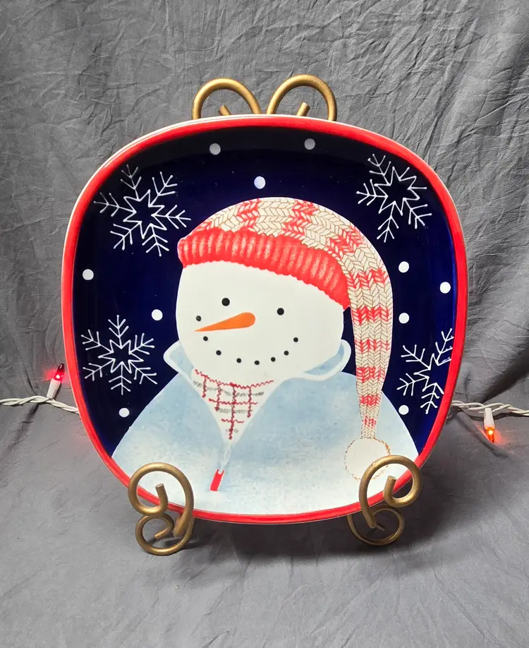Debbie Mumm Ceramic Christmas Dalad Plate