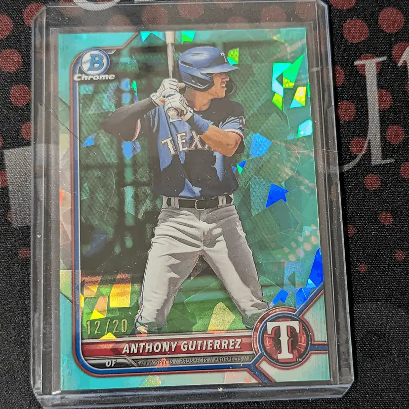 2022 Bowman Draft Chrome Sapphire Anthony Gutierrez Aqua /20 - Texas Rangers - c-143