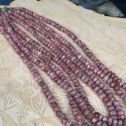 Thulite Rondel Bead Necklace