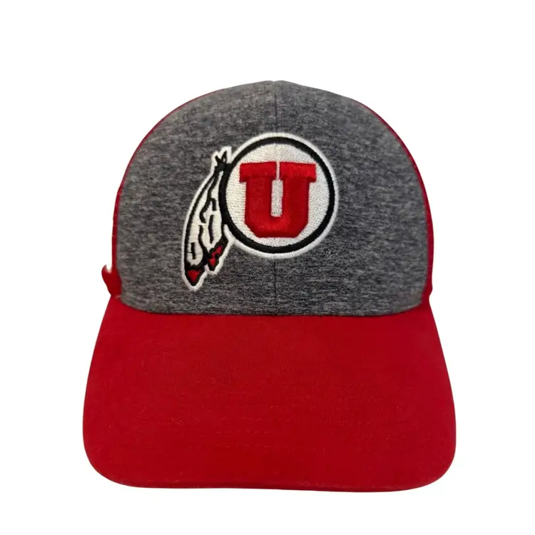 University of Utah Utes NCAA Heather Gray & Red Trucker Style Snapback