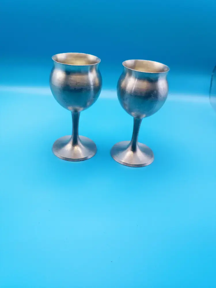 Set of 2 Pewter goblet cups. It was made by Selandia from Norway.