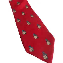 Vintage Wembley Snowman Silk Tie Red
