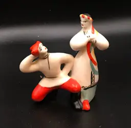 Vintage Soviet porcelain figurine Dancers dancing couple Hopak Polonsky ZHK USSR