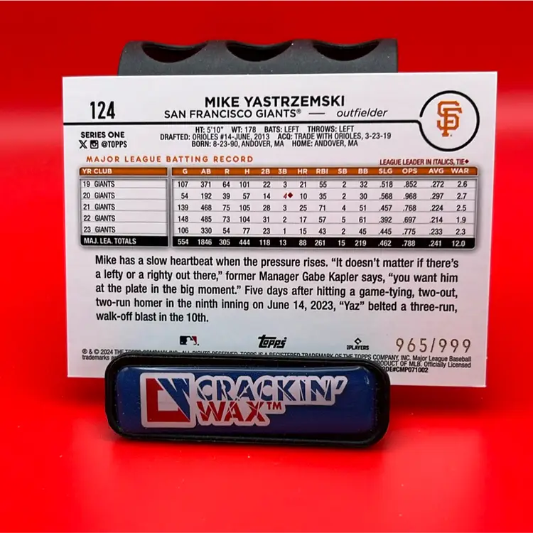 Mike Yastrzemski 2024 Topps Series 1 Blue Foil 965/999 San Francisco Giants