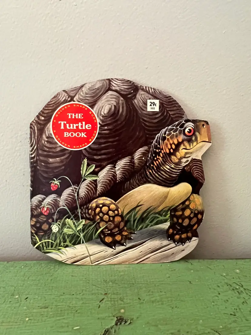 1971 The Turtle Book by Mel Crawford. Vintage Golden Shape Book. Classic Children's Story Nature Wild Animals Habitats