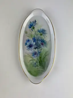 Vintage Floral China Painted Tray from Nevada Collection