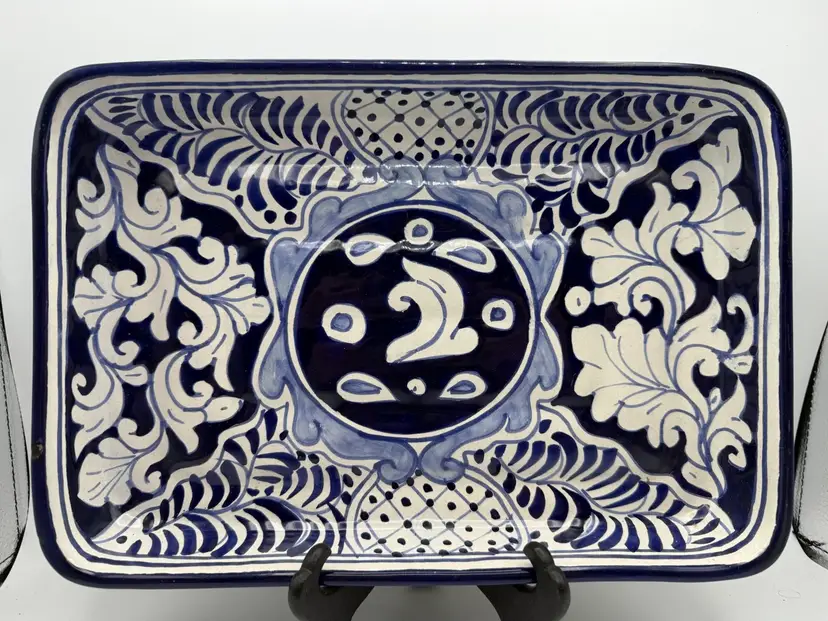 Talavera Blue White Casserole Dish 13”
