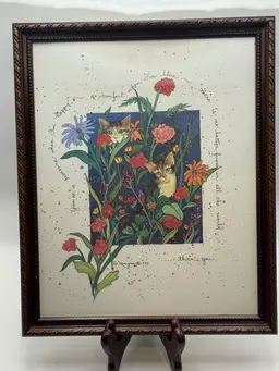 Vintage D. Morgan Framed Art - Folk Art 8” X 11”