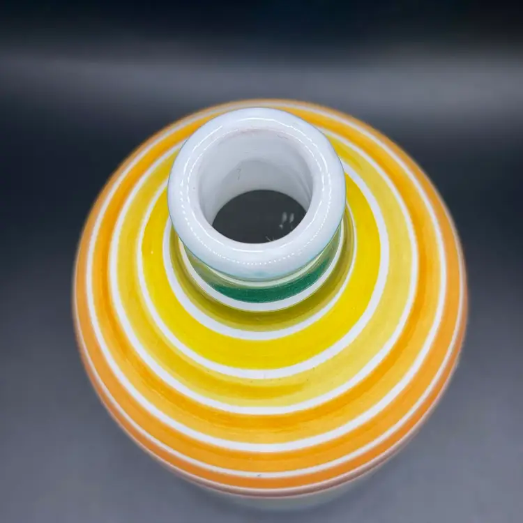 Fratoio Muraglia Italy Rainbow Ceramic Bottle Vase 8”