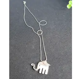 Fork Elephant Pendant On A 925 Silver Necklace. ***READ***