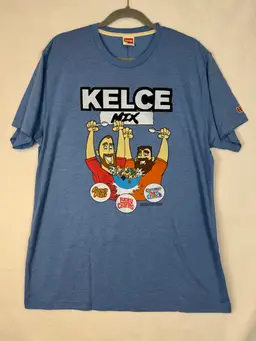 NFL XL Kelce Brothers Cereal Mix Shirt Jason Travis Eagles Chiefs New Heights
