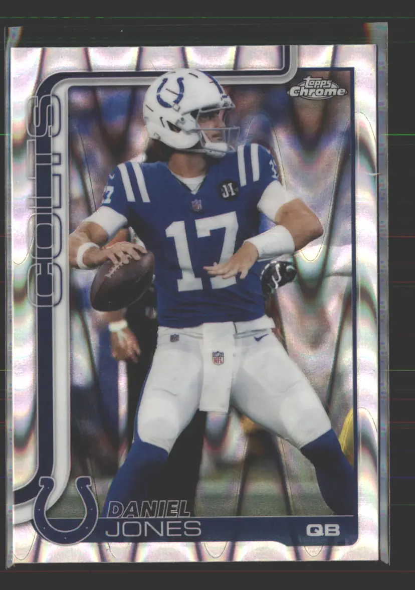 Daniel Jones 2025 Topps Chrome RayWave Refractor #132 - (142) - Indianapolis Colts