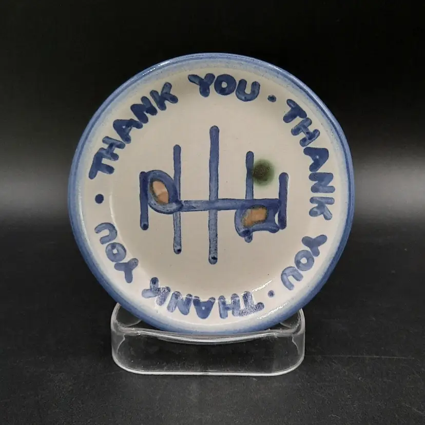 MA Hadley "Thank You Thank You Thank You" Music Notes Coaster Trinket Dish