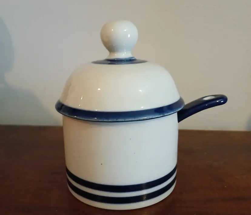 Vintage Blue and White Sugar/Jam lidded set by DANSK