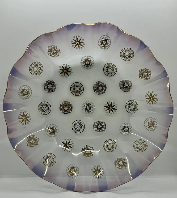Vintage Dorothy Thorpe Glama Glass Starburst Platter Tray Plate Large 12 Inches