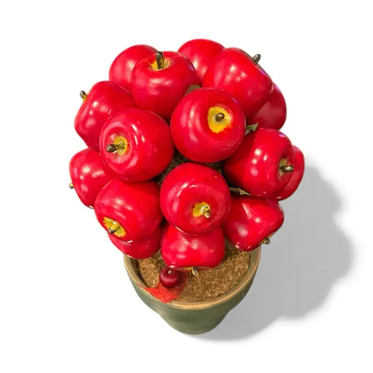 Tall Apple Figurine Topiary Tree In Terracotta Pot
