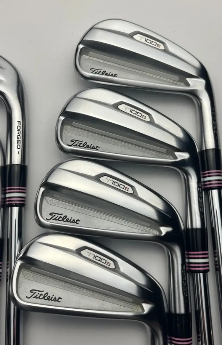 Titleist T100s Irons 4-PW, 48 - KBS Tour-V 130 Extra Stiff +1" - Very Good