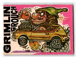 Gremlin Grouch Sticker Single #109 Hot Odd Rod Car Cartoon Monster Vintage